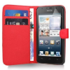 Huawei Ascend Y330 - Leather Wallet Case Red (OEM)