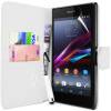 Sony Xperia Z1 Leather Flip Wallet  Case White OEM