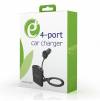 Energenie 4-Port Front and Back Seat Car Charger 9,6A Black