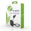 Energenie 4-Port Front and Back Seat Car Charger 9,6A Black Energenie 4-Port Front and Back Seat Car Charger 9,6A Black