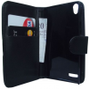 Leather Wallet Case for Huawei Ascend P6 Black (OEM)