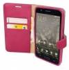 Leather Wallet Case With Silicone Back Cover for LG K8 Magenta OEM