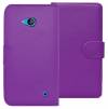 Microsoft Lumia 550 - Leather Wallet Case Purple (OEM)