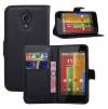 Motorola Moto G 2014 / Moto G2 XT1068 - Leather Stand Wallet Case Black (OEM)