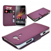 Sony Xperia SP M35h - Leather Wallet Case Purple (OEM)