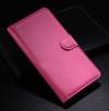 Huawei Honor 3X G750 -  Leather Wallet Stand Case Magenta (OEM)