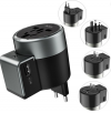 HOCO AC4 Quick Charge Universal converter US EU AU UK with dual USB ports in  Black