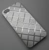 Apple iPhone 5/5S -  Plastic Case Back Cover With Rhombus Mettalic Silver (OEM)