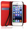 iPhone 5/5S Δερμάτινη Θήκη Πορτοφόλι Κόκκινη