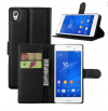 Δερμάτινη Θήκη Πορτοφόλι Με Πίσω Κάλυμμα Σιλικόνης Sony Xperia XA Μαύρο (OEM)