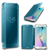 Mirror Clear View Cover Flip for Samsung Galaxy S6 Edge Plus G928F Blue (OEM)