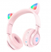 Hoco W39 Ασύρματα/Ενσύρματα Over Ear Hi-Fi BT V5.3  Παιδικά Ακουστικά με 10 ώρες Λειτουργίας Ροζ