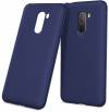 TPU Luxury Back Cover Case Anti-Fingerprint Fundas for Xiaomi Pocophone F1 Dark Blue