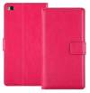 Leather Stand Wallet Case for Huawei P8 Lite Magenta (OEM)