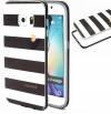 Samsung Galaxy S6 Edge + G928F - TPU Gel Case Black Purple Strips Love (OEM)