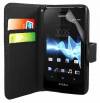 Sony Xperia U ST25i - Leather Wallet Case Black (ΟΕΜ)