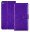 Leather Wallet Stand/Case for Huawei P8 Lite Purple (OEM)
