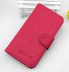 Leather Wallet/Case for Alcatel One Touch Idol Ultra (OT-6033X) Magenta (OEM)