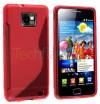 Clear Red TPU Rubber Case Skin Cover For Samsung Galaxy s II i9100 / Plus i9105 ()