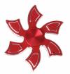 BLCR THREE-SPINNER FIDGET TOY "6 Blade Whirlwind" ALUMINIUM ALLOY 3 MINUTE EDC HAND SPINNER FOR AUTISM AND ADHD Red