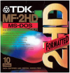 TDK MF-2HD Formatted 3.5" 1,44MB , FOR IBM AND OTHER COMPATIBLES ,Double Density Micro Floppy Disks