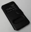 Apple iPhone 7 Θήκη Δερμάτινη Θήκη Με Παραθυράκια Και Πίσω Κάλυμμα Σιλικόνης Μαύρο OEM