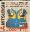 MITSUBISHI BLACK DIAMOND MF2-HD Formatted DOUBLE SIDED  3.5" 1,44MB Micro Floppy Disks