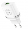 Hoco C58A Prominent USB Travel Charger & Type-C Fast Charging PD & QC3.0 5V / 3.0A 18W White with Intelligent Balance