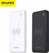 Awei Power Bank Wireless Charging P59K 10000mAh - White COLOR