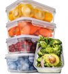 Glass Meal Preparation, set of 4 containers with 2 compartments (OEM)