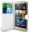 Leather Wallet/Case With Hard Back Cover for HTC One M9 Plus White (OEM)