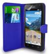 Huawei Ascend Y550 - Leather Wallet Case Blue (OEM)