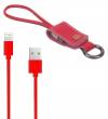 Μπρελόκ and Usb Lightning Data Cable 25cm for iPhone Color Red (oem)