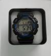 Men Waterproof Automatic Wrist Watch Silicone in Black Color with Blue Details K-SPORT (ΟΕΜ)