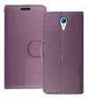 Leather Wallet/Case With Hard Back Cover for HTC One E9+ Purple (OEM)