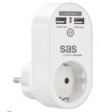 SAS 2x USB Wall Adapter  (100-15-130) White