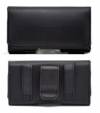 Universal black leather belt case Large with clip for various mobile phones