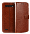 Leather Flip Wallet Cover for Cubot KING KONG mini 2  Brown (ΟΕΜ)