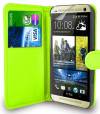 Leather Wallet/Case with Hard Back Cover for HTC One M9 Plus Green (OEM)