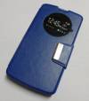 LG L Bello D331 - Quick Circle Leather Stand Case Blue (OEM)