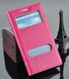 Samsung Galaxy S3 i9300 - Leather MagneticCaller Id Case Magenta (OEM)