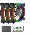 Alseye Halo 4 RGB Kit Case Fan 120mm with 4-Pin Molex / 3-Pin Connection 3pcs