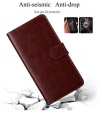 leather Phone Wallet Case for TP-LINK Neffos X1 Lite Brown (BULK) (OEM)