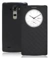 LG G4 (H815) - Leather Stand Case With Window And Silicone Back Cover Black With 3d Feel (OEM)