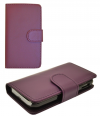 MLS Rock Mini iQ1040 - Leather Wallet Stand Case Purple (OEM)