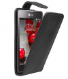 LG Optimus L7 II Dual P715 Leather Flip Case Black