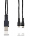 Dual Male Micro USB to male  USB 1 mtr