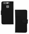 Leather Wallet Stand/Case With Silicone Back Cover for Huawei Ascend P9 Black (OEM)