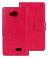 LG F60 D390 - Leather Wallet Stand Case Magenta (OEM)