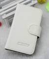 Leather Wallet/Case for Alcatel One Touch Idol Ultra (OT-6033X) White (OEM)